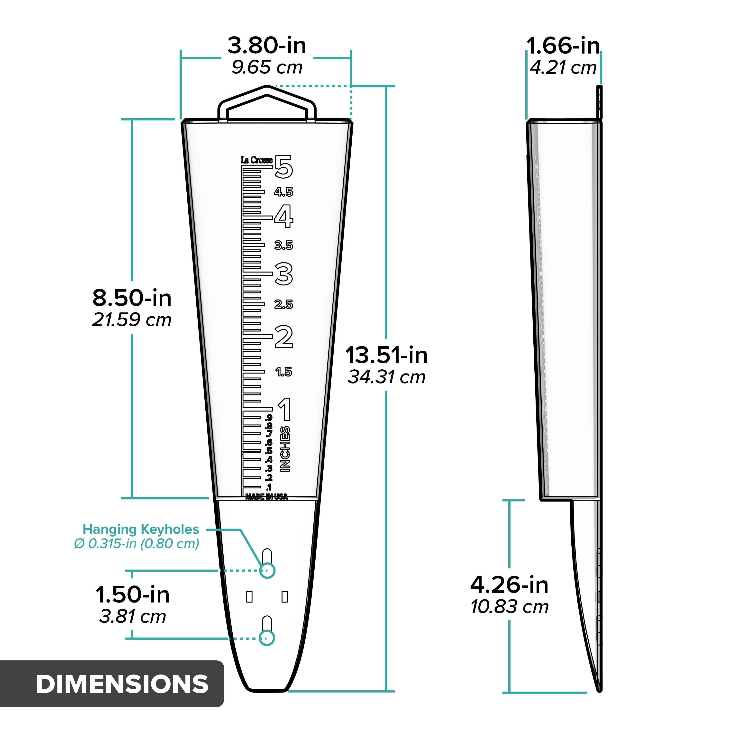 704-5331 Clear Measure Rain Gauge USA